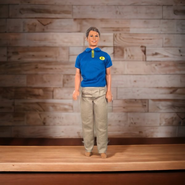 1968 Ken Doll in Blue Shirt and Tan Pants - Vintage Collectible Barbie Companion