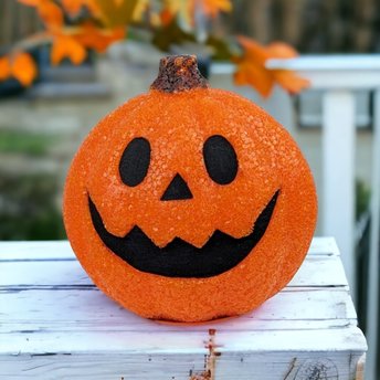 Vintage Halloween Popcorn/Melted Plastic Jack-o'-Lantern Light
