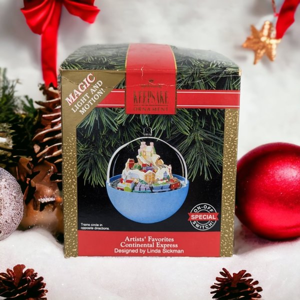 1992 Hallmark Artist's Favorites Continental Express Light and Motion Ornament
