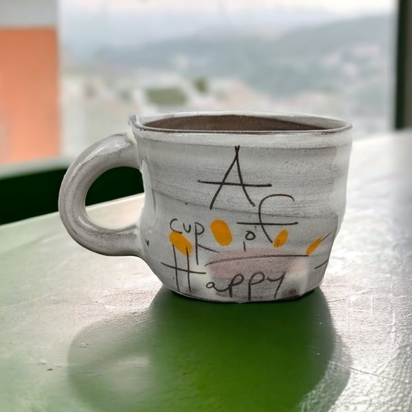 A Cup of Happy: Handmade Pottery Mug for Joyful Sips