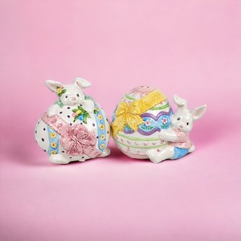Vintage Easter Bunny Egg Salt and Pepper Shakers