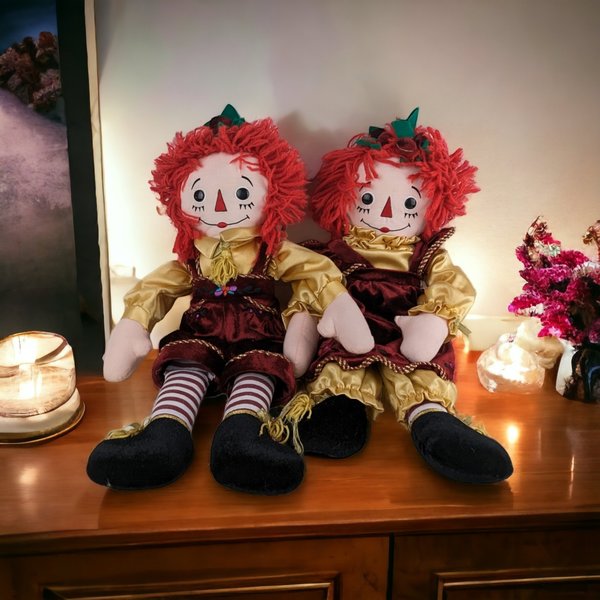 Vintage Applause 18" Raggedy Ann and Andy Doll Pair - Classic Collectibles