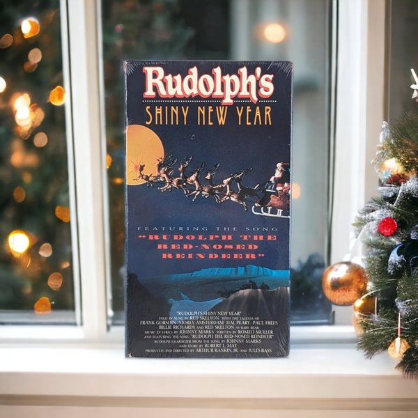 Vintage Sealed Rudolph's Shiny New Year VHS: Timeless Holiday Classic