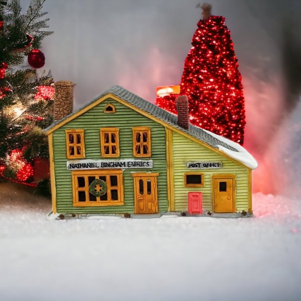1985 Dept. 56 "Nathaniel Bingham Fabrics and Post Office" - Classic New England Village Collectible