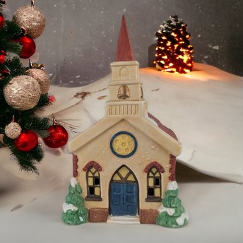Vintage 1991 St. Mary's Porcelain Village Church - A Timeless Piece of Holiday Elegance!