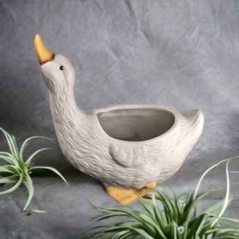 Vintage Porcelain Goose Plant Holder