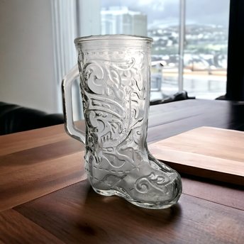 Vintage Glass Boot Mug