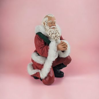 Vintage Santa On One Knee Figure, 7"