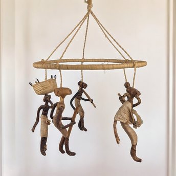 Vintage African Banana Leaf Mobile Decor