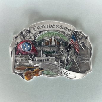1986 Tennesse Dixie Siskiyou Metal Belt Buckle