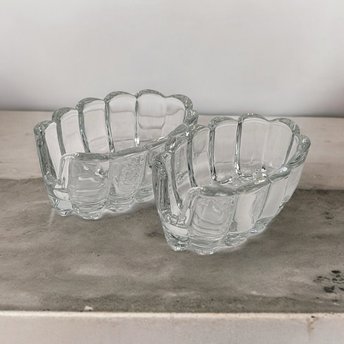 Pair of Vintage Princess House Clear Glass Spoon Holders