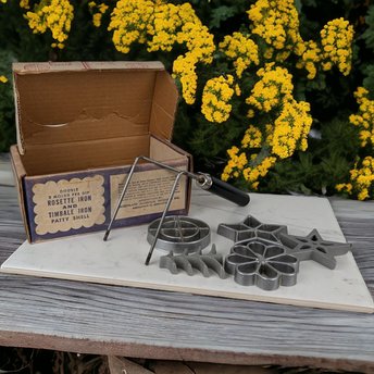 Vintage Nordic Ware Double Rosette & Timbale Iron, Cookie Mold, Pastry Shell, Scandinavian Treats, Baking