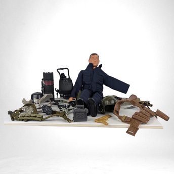 1990s Hasbro GI Joe Action Figure in Blue Outfit | Vintage Collectible Toy with Accessories | Missing Arm | Great for Parts or Restoration