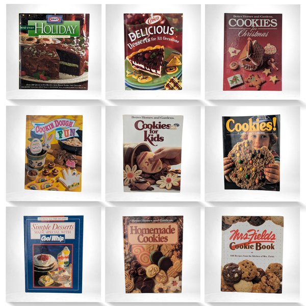 Vintage Dessert & Cookie Cookbooks | Your Choice | Holiday, Kids, Classic Baking