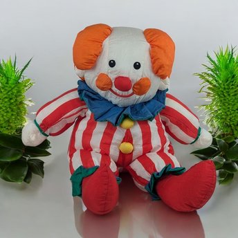 Vintage Plush Clown with Stripes (16")