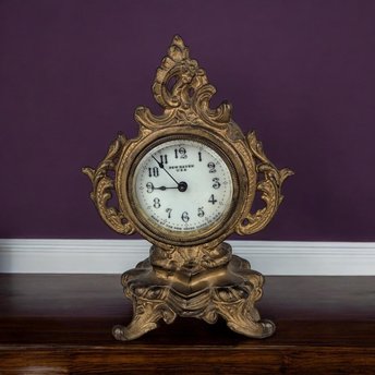 Antique New Haven Small Bronze Clock, Does Not Work
