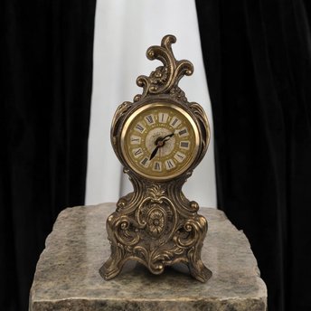 Vintage United Clock Corp Brass Electric Clock, 12.5", Non-Working, Decorative, Mid-Century Modern, Desk Clock, Mantle Clock