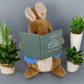 Vintage Eden Peter Rabbit Reading Plush | 12" Tall | Interactive Toy | Beatrix Potter
