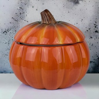 Vintage FTD Covered Ceramic Pumpkin | Fall Decor | Thanksgiving Decor | Halloween Decor | Candy Dish | Trinket Box
