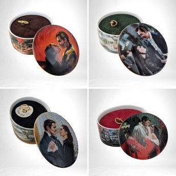 Vintage Gone with the Wind Music Boxes,  Collectible Music Boxes,  Scarlett O'Hara, Rhett Butler,  Movie Memorabilia,  Gift for Movie Buff