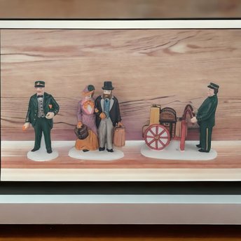 Vintage Dept 56 Heritage Village "Holiday Travelers" Figurine Set | Christmas Village Accessories | Victorian Carolers | Holiday Decor