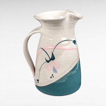 Studio Pottery Pitcher | Signed Earthenware Pitcher | Handmade Ceramic Pitcher | Rustic Home Decor