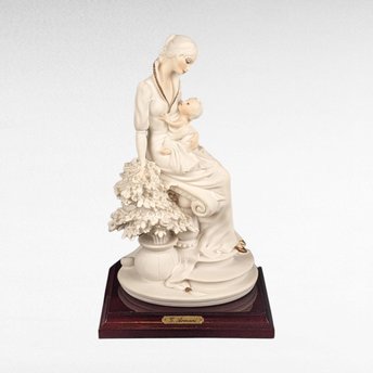 Giuseppe Armani "Maternity with Flowers" Figurine | Capodimonte Porcelain | Vintage Italian Art | 1980s