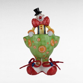 Ceramic Clowning Around Bank | Vintage Clown Bank | Quirky Decor | Showroom Sample | Gift for Collector
