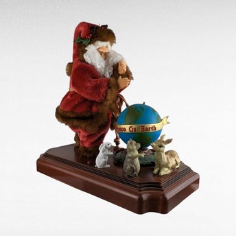 Vintage Gemmy Animated Santa with Globe | Musical Christmas Decor | "Peace on Earth" Santa | Holiday Display