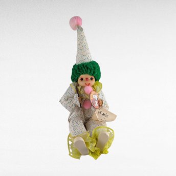 Vintage Musical Clown, Shelf Sitter, Marianne's Musical Menagerie, Karousel Kuston, Clown Decor, Collectible Clown