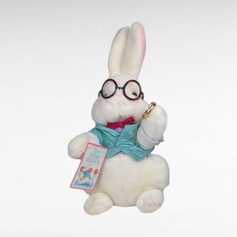 Vintage 1991 Target Plush White Rabbit, Alice in Wonderland, with Tags, Stuffed Animal