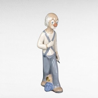 Vintage Cascades Porcelain Clown Figurine | Sad Clown Statue | Made in Spain | Collectible Figurine