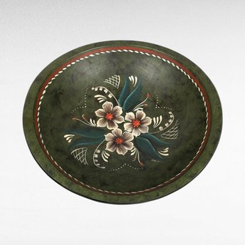 Hand Painted Wooden Bowl, Decorative Bowl, Floral Design, Art Bowl, Centerpiece Bowl, Serving Bowl, Wooden Decor