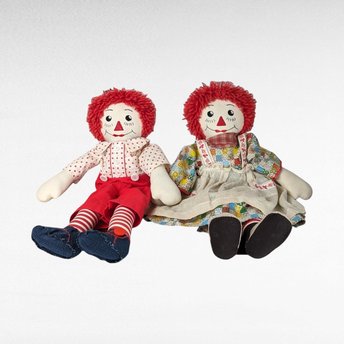 Vintage Handmade Raggedy Ann and Andy Dolls, 20 Inch Rag Dolls, Collectible Dolls, Soft Dolls, Children's Toys