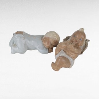 Vintage Chalkware Babies, Pair of Baby Figurines, Nursery Decor, Vintage Baby Doll, Collectible Figurines, Unique Gift