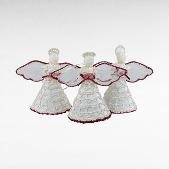 Set of 3 Vintage Handmade Angel Ornaments.