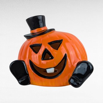 Vintage Halloween Jack O' Lantern Light, Ceramic Pumpkin, Light Up Decor, Retro Halloween, Collectible