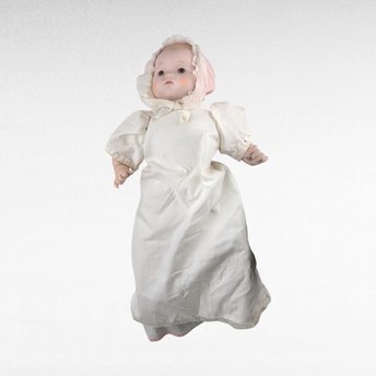Vintage Musical Porcelain Baby Doll | Plays Brahms' Lullaby | Collectible Doll | Vintage Toy