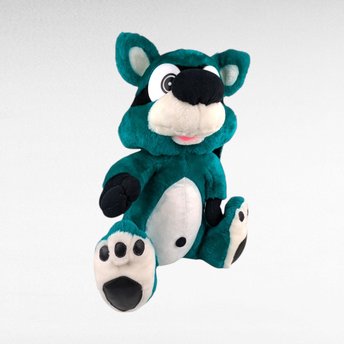 Vintage Nanco Bandit Green Raccoon Plush - Stuffed Animal -  Collectible Plush -  Retro Toy -  Green Raccoon Toy