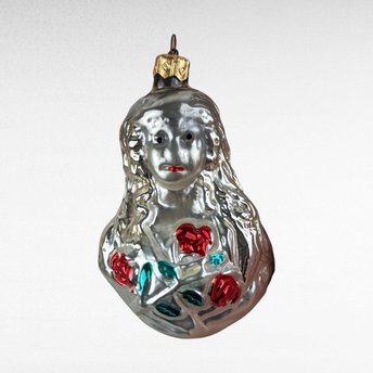Vintage Inge-Glas Angel with Roses Christmas Ornament - German Glass Ornament
