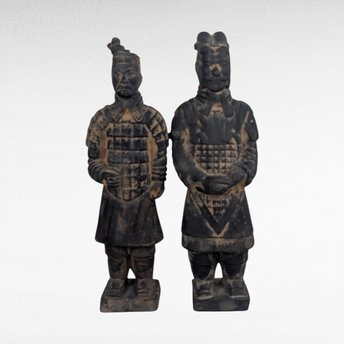 Vintage Chinese Terracotta Warrior Figurines, Ancient History Decor, Asian Art, Collectible Gift