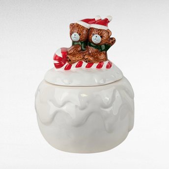Vintage Christmas Around the World Snowball Candy Jar