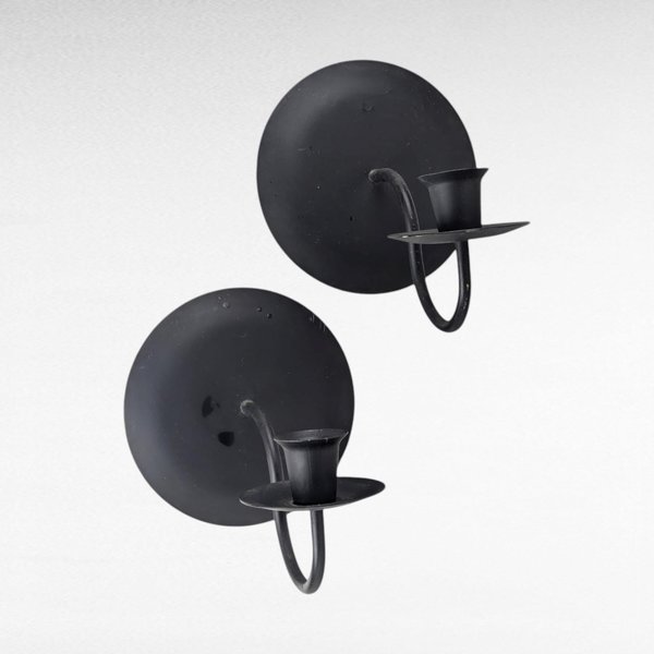 Vintage Black Old Orchard Wall Sconce Candle Holder Pair, Gothic Style Candle Wall Sconces, Iron Candle Holders, Home Decor, Gift for Her