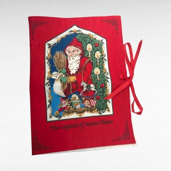 Vintage Father Christmas Legend of Santa Cloth Book, Handmade Holiday Decor, Christmas Story Book, Gift for Children