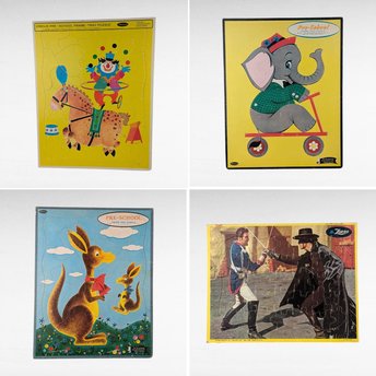Vintage Preschool Tray Puzzles, 1960s Whitman Circus, Elephant, Kangaroo Puzzles, Jaymar Zorro Puzzle, Kids Room Decor, Nostalgic Toys