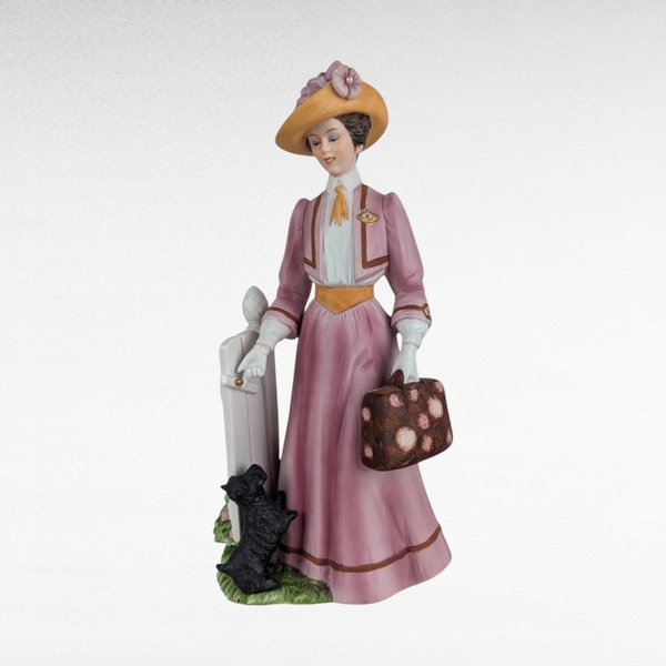 1983 Avon Mrs. Albee Award Figurine, Vintage Avon Collectible, Woman with Dog, Sales Achievement Award, Ceramic Figurine