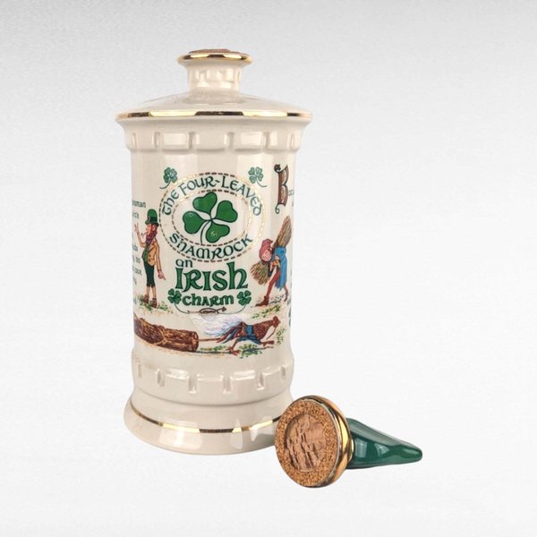 1977 Old Fitzgerald Empty Decanter, The Four Leaved Shamrock.