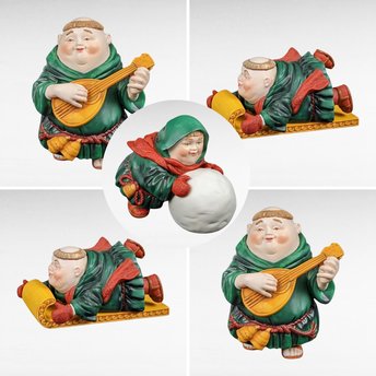 Dept 56 Merrymakers Figurine Lot | 5 Piece Set | Martin the Mandolinist | Thaddeus the Tobogganist | Vintage Christmas Decor