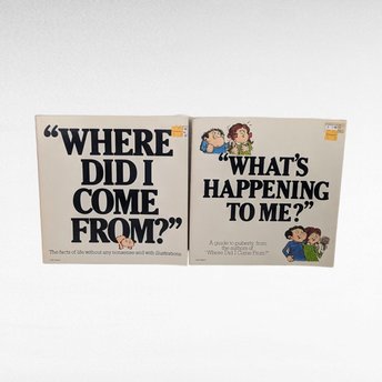 1975 Where Did I Come From and What's Happening to Me by Peter Mayle, Softcover, Set of 2, Children's Sex Education, Puberty Books, Vintage