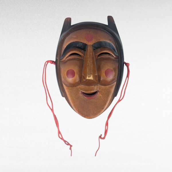 Vintage Korean Hahoe Mask, Hand Carved Wooden Mask, Traditional Korean Folk Art, Wall Decor, Collectible